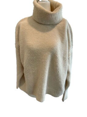 Topshop Women's Cream Turtleneck Oversized Sweater size 4/6